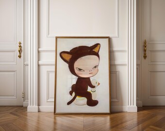 8K UHD Yoshitomo Nara Poster Harmless Kitty Yoshitomo Nara Print