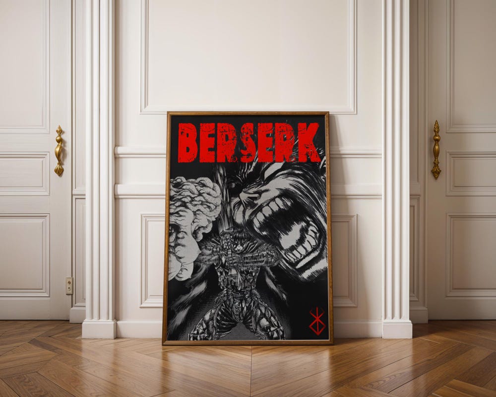 Berserk Poster Manga Anime Poster Berserk Shirt Hoodie Akira Shirt Gundam Evangelion Naruto My Hero Academia Dragon Ball Z Guts Poster Onlytee