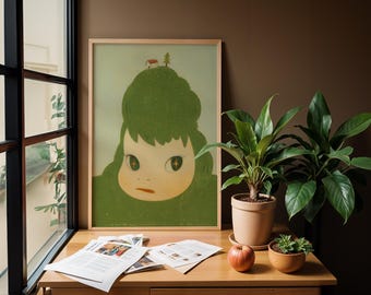 8K UHD Yoshitomo Nara Poster Green Mountain Yoshitomo Nara Print