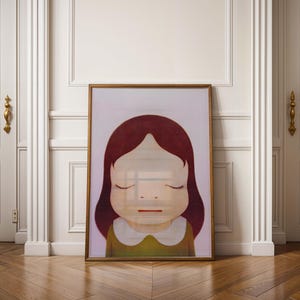 8K UHD Yoshitomo Nara poster Cosmic Girl Eyes Closed Yoshitomo Nara Print Guitar Girl Yayoi Kusama Print Poster wabi sabi Japandi