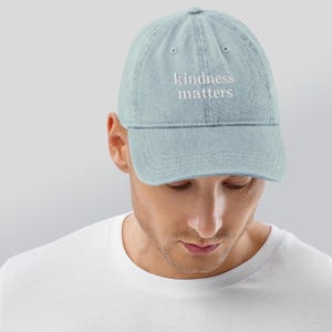 KINDNESS MATTERS, Hat, Embroided Hat, Retro Hat, Kindness Hat, Be Kind Hat, Mental Health Cap, Be Nice Hat, Harry Styles Hat, Festival Hat