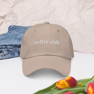 COFFEE CLUB, Cap, Embroidered Cap, Minimalistic design, Stylish hat, Baseball Hat, Vintage Hat, Vintage Cap, Vintage, Hipster Cap, Hat