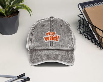 STAY WILD, Hat, Embroidered Hat, Minimalistic design, Stylish hat, Baseball Hat, Vintage Hat, Vintage Hat, Vintage, Stylish Hat, Hat