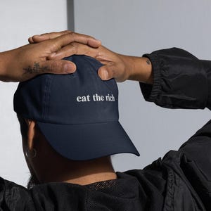 EAT THE RICH, Cap, Embroidered Cap, Minimalistic design, Stylish hat, Baseball Hat, Vintage Hat, Vintage Cap, Vintage, Stylish Hat, Hat