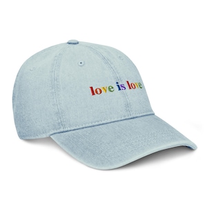 LOVE IS LOVE, Hat, Embroidered Hat, Queer Hat, Lgbtq Hat, Pride Hat, Vintage Hat, Csd Hat, Lgbtia Hat, Lesbian Hat, Gay Hat, Lgbtq Stuff