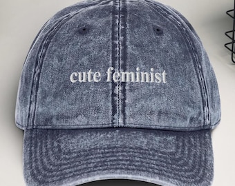 NIEDLICHE FEMINISTIN, Hut, bestickte Mütze, feministische Mütze, feministische Mütze, süße Feministin, Feminismus Klamotten, Feminismus, feministisches, lustiges Geschenk