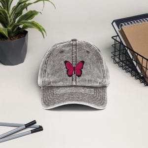 BUTTERFLY3, Cap, Embroidered Cap, Minimalistic design, Stylish hat, Baseball Hat, Vintage Hat, Vintage Cap, Vintage, Stylish, Summer