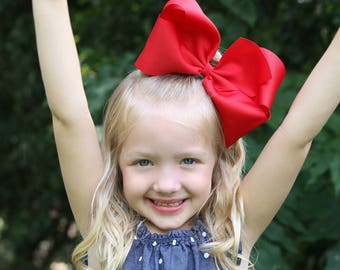XXL Bow, 7 Inch Wide Boutique Girls Hair Bow, BIG Hair Bow, Big Bow, Gifts for Girls, Girls Bows, Huge Hair Bow, Texas Sized Bow, Toddler