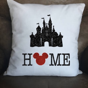 Disney HOME Pillow Case, Throw Pillow Cover, Disney Gift, Disney Fan, Disney Decor, Throw Pillow, Pillow Case, Disney Pillow, Christmas