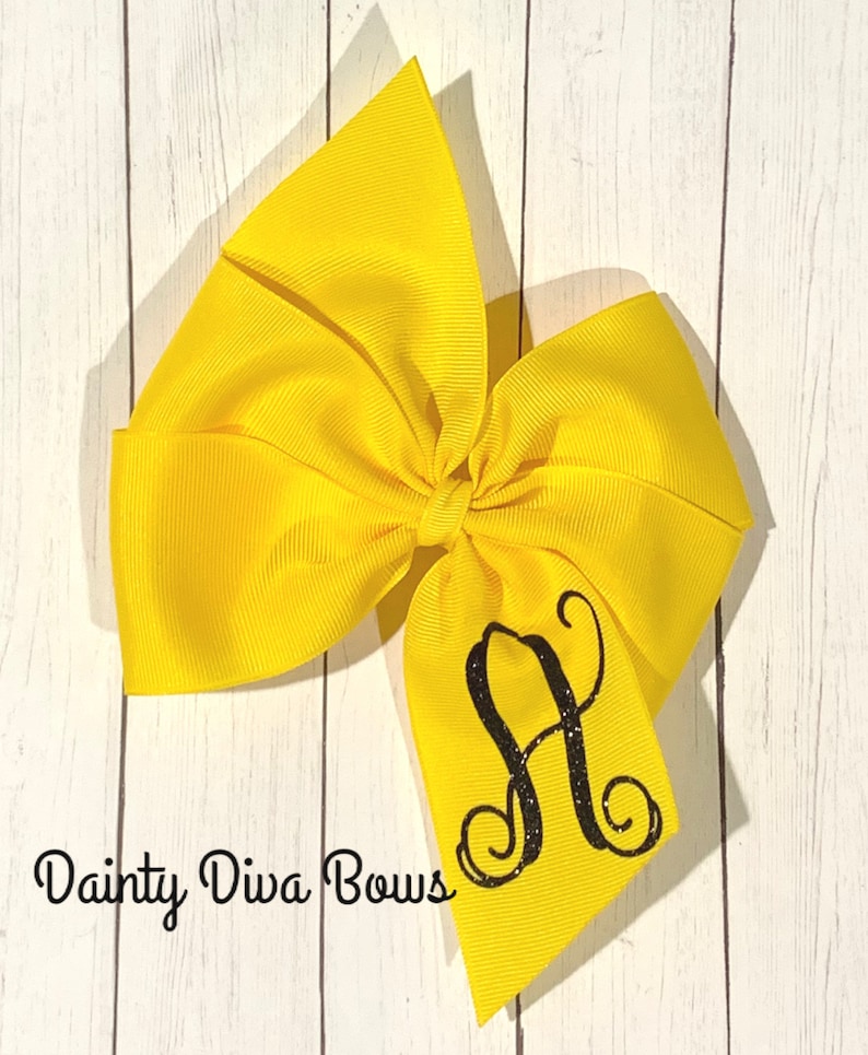 Personalized Bow Pinwheel Bow Glitter Monogram Bow Large Pinwheel Hair Bow Monogrammed Bow Large Bow Monogram Hair Bow 5 Inch Bow