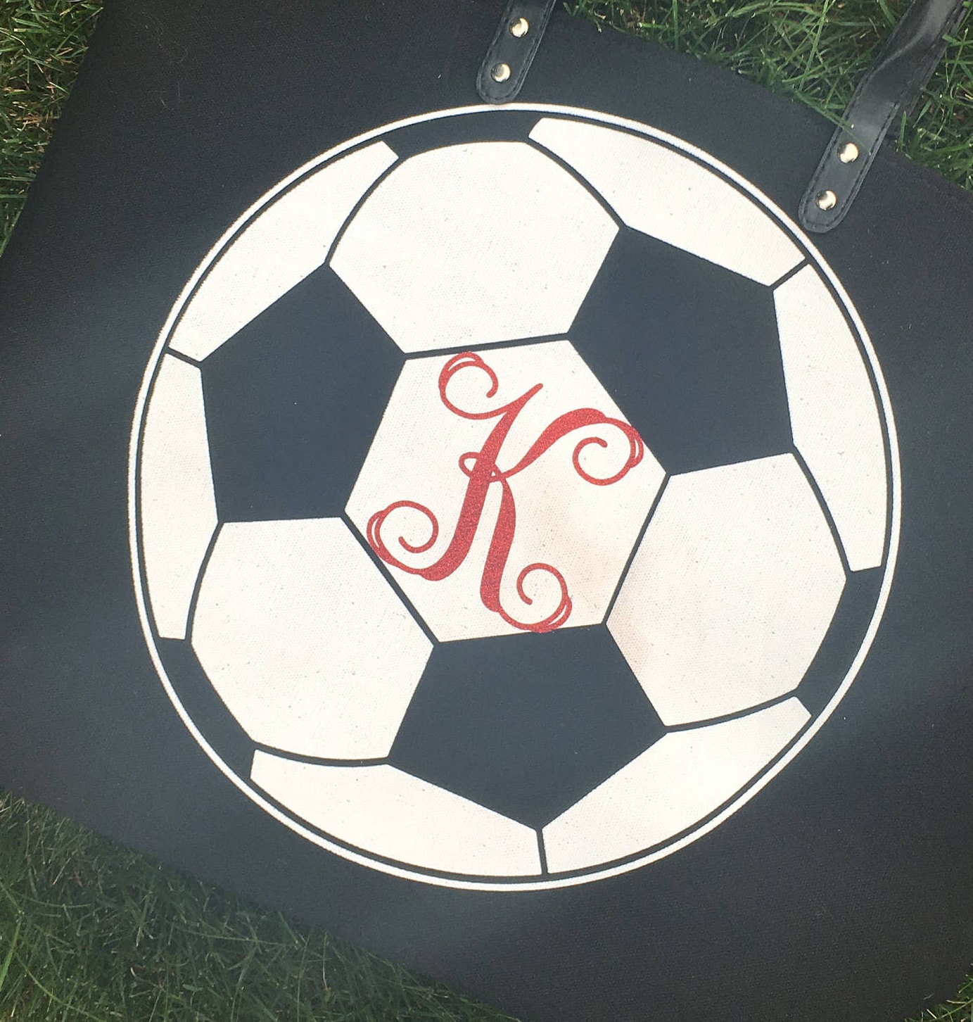 SOCCER Canvas Tote Soccer Bag Large Tote Bag Canvas Bag Etsy