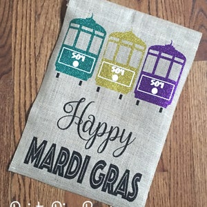 Mardi Gras Garden Flag, Mardi Gras Decor, NOLA, New Orleans, Mardi Gras gift, Decorations for Mardi Gras