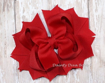 RED Hair Bow, Classic Red Bow, Red Bow, Boutique Hair Bow, Toddler Hair Bow, Girls Bow, Handmade Bow, Everyday Bow, Hairbow, School Bow
