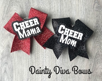 Cheer Mom Mini Cheer Bow Keychain, Cheer Mama, Cheer Mom, Cheer Keychain, Glitter, Bag Tag, Cheer Mom Gift, Cheer Gift, Backpack