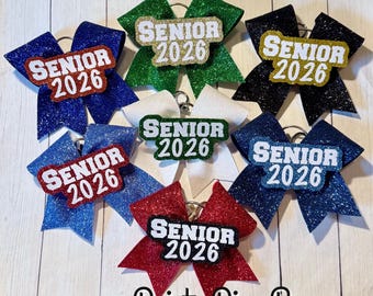 SENIOR 2026 Cheer Gift, Mini Cheer Bow Keychain, Cheerleader, Class of 2026, Class of 26, Cheer Keychain, Bag Tag, Gift for Grad, Backpack