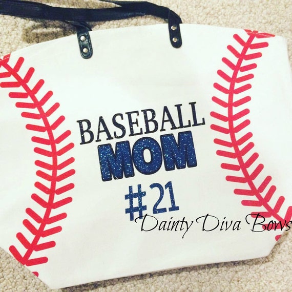 Baseball Mom Canvas Bag, Baseball Tote, Baseball Mom Bag, Large Tote Bag, Canvas Bag