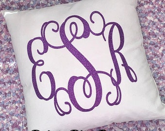 Monogram Pillow Cover, Dorm Decor, Dorm Room, Monogram Gift, Personalized Pillow, Throw Pillow, Home Decor, College, Pillow, Bedroom Pillow
