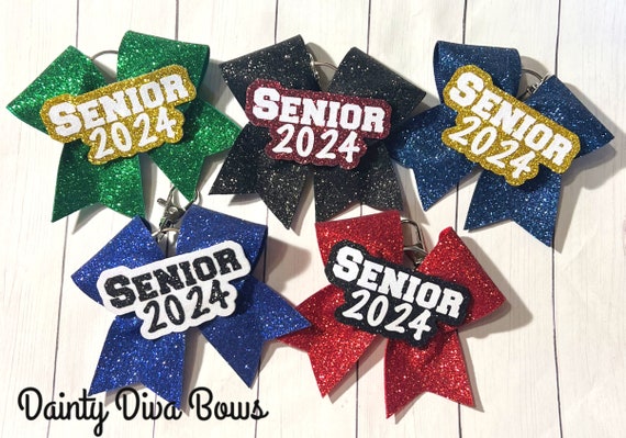 Mini Senior 2024 Cheer Bow Keychains Any Year 