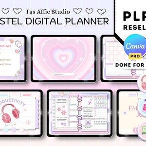 PLR Digital Planner: Undated Canva Template for Commercial Use