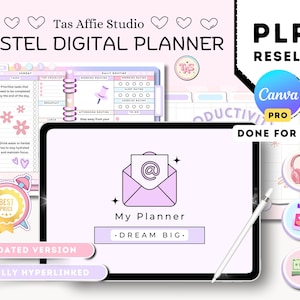 PLR Digital Planner Canva Template: Undated Hyperlinked Goodnotes Planner