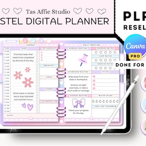 PLR Digital Planner: Undated, Hyperlinked Canva Template (Commercial Use)