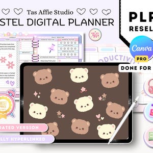 PLR Digital Planner: Undated Canva Template, Hyperlinked (Commercial Use)