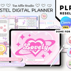 PLR Digital Planner Canva Template: Hyperlinked Undated Goodnotes Planner (Commercial Use)