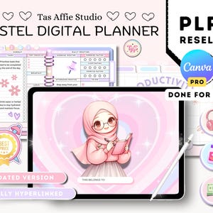 PLR Digital Planner Canva Template: Hyperlinked Undated Planner (Commercial Use)