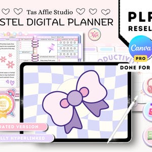 PLR Digital Planner: Undated Canva Template, Hyperlinked for Goodnotes (Commercial Use)