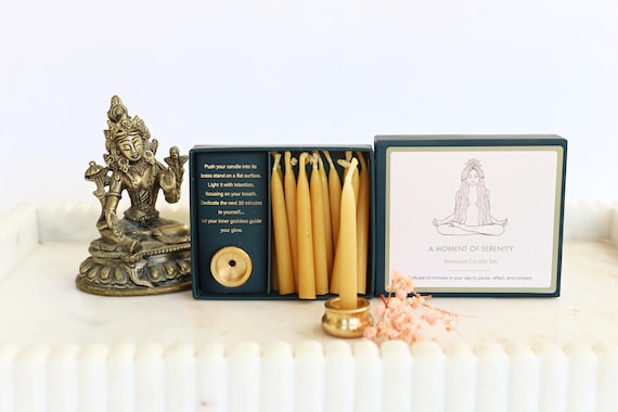 20-Minute Meditation Candles, Mini Beeswax Candles, Meditation Candles, 20 Minute Candles, Mindfulness Gift, Meditation Gift, Self Care Gift