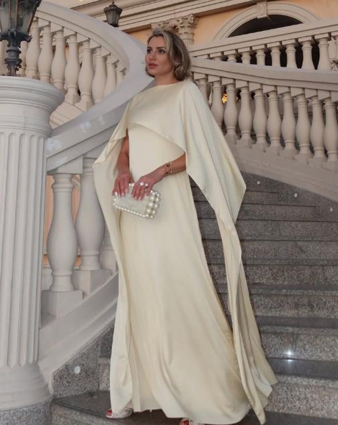 Party Dresses Lucien Draped Silk Maxi Dress Gentle beautiful and grand main image 0