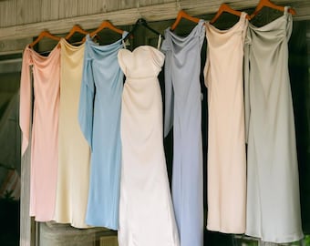 Custom Bridesmaid Silk Dress | Tailor-Made Satin Dress Any Color & Style | Wedding Party Dress | Made to Order  Silk Satin  Bridesmaid Gown