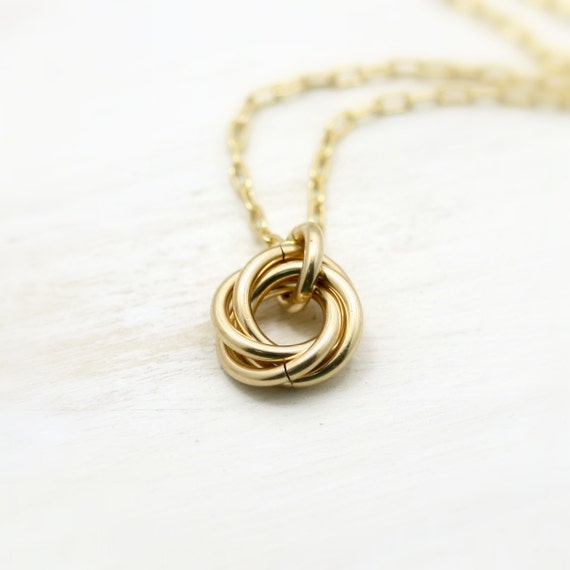 Items similar to Love Knot - Gold filled Everyday necklace, tiny ...