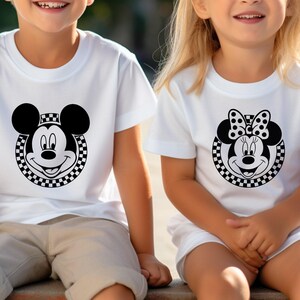Disney Couple T-shirt, Retro Disney Shirt, Disney Family Shirt, Minnie and Mickey Shirt, Mickey Checkered Tee, Disney Vacation Matching Gift