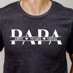 Personalized Papa Shirt With Grandkids Names, Custom Papa Shirt, Personalized Grandpa Shirt, Father&#39;s Day Shirt for Papa, Papa Birthday Tee