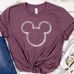 Mickey Shirts, Mickey Sketch Shirt, Simple Disney Shirt, Disney Vacation Shirt, Mickey Silhouette Shirt, Disneyland Shirt,Disney World Shirt