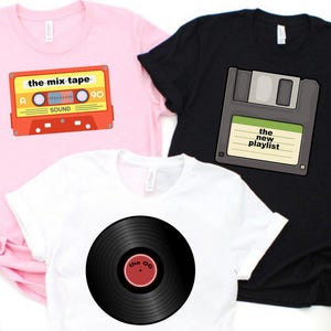Daddy and Baby Shirt, Musical Theme Grandpa Dad Baby Shirt, Father&#39;s Day Gift, Funny Playlist Shirt, Mix Tape Album Matching Generation Tee