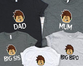 Roblx Birthday Shirt, Family Birthday Game Shirt, Roblx Matching T-Shirt, Custom Kids Roblox Birthday Shirt, Dad and Mum Roblx Character Tee