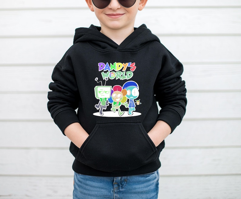 Youth Gaming Hoodie, Dandy’s World Hoodie, Cute Game Character Hoodie, Game Cartoon Hoodie, Sprunki Kids Hoodie, Toddler Gamer Hoodie image 2