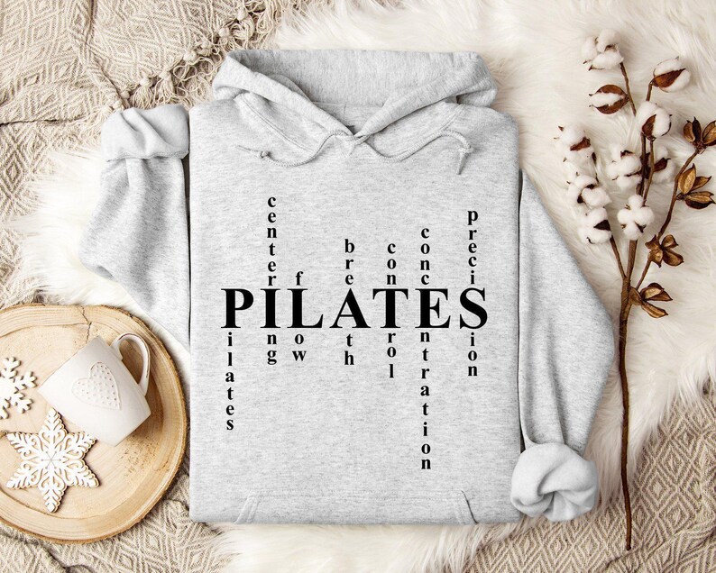Sudadera con capucha de pilates, sudadera con capucha de yoga, sudadera con capucha de principios de pilates, amante del pilates, sudadera con capucha genial de pilates, sudadera con capucha de fitness, sudadera con capucha de pilates reformer imagen 2