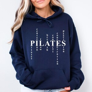 Sudadera con capucha de pilates, sudadera con capucha de yoga, sudadera con capucha de principios de pilates, amante del pilates, sudadera con capucha genial de pilates, sudadera con capucha de fitness, sudadera con capucha de pilates reformer imagen 3