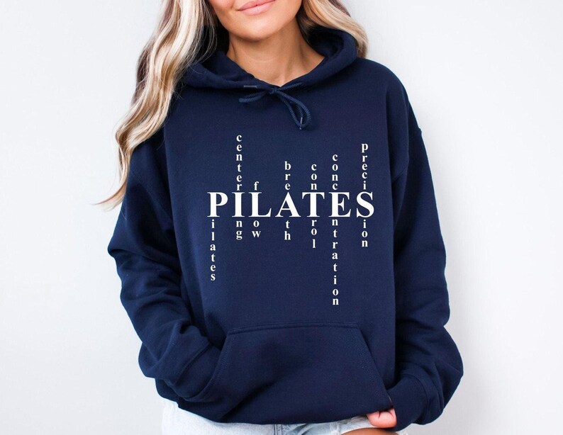 Sudadera con capucha de pilates, sudadera con capucha de yoga, sudadera con capucha de principios de pilates, amante del pilates, sudadera con capucha genial de pilates, sudadera con capucha de fitness, sudadera con capucha de pilates reformer imagen 3