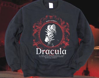 Felpa Dracula, felpa da film sui vampiri, felpa con grafica