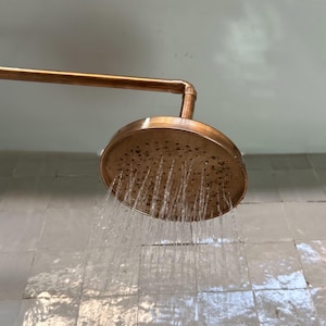 Handmade Copper Rain Shower Head, outdoor shower, Antique Style Rainfall Shower, Solid Copper Fixture bath, shower head, copper showerhead