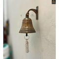 Handmade Antique Brass Wall Bell: Nautical Farmhouse Decor (Personalized Engraved)