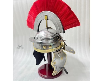 Roman Centurion Helmet Polished Steel Wearable LARP Armor | Cosplay & Display