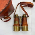 Handmade Brass Binoculars with Leather Case – Vintage Spyglass, Nature Lover Gift product logo
