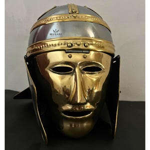 Roman Cavalry Helmet: Wearable Brass Face Parade Armor - SCA LARP Cosplay