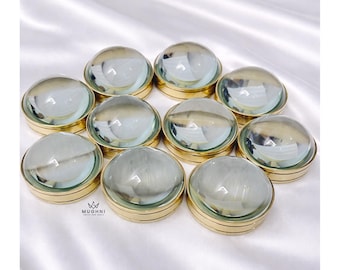 Brass Magnifying Glass Paperweight: Vintage Style Mini Pocket Lens (Lot Of 10)