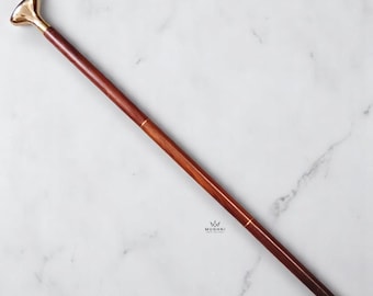 Bastón de madera con mango de latón de estilo vintage - 91 cm (36 pulgadas)
